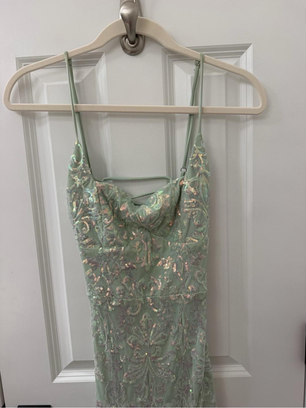 Windsor Mint Green Sequin-Trim Dress